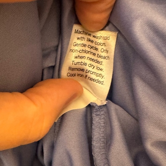 NINE WEST Blue Blouse with Chiffon Ruffle Sleeve and Elastic Waist Line Size L - Picture 15 of 15